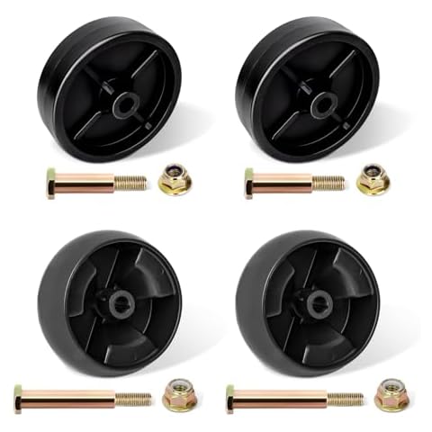 Fourtry 734-0973 and 734-04155 Wheels Compatible with Cub Cad et Riding Mower, Deck Roller Wheels Compatible with Cub Cad et LTX1040 LT1042 Craftsman T240 Lawn Tractor MTD 46" 50" Deck Mower, 4 Pack Cover