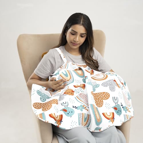 Image of Wakefit Nursing Pillow with Cape for Breastfeeding & Baby Care | 5 in 1 Feeding Pillow with 100% Cotton Removable Cover | Super Soft & Machine Washable | Kukku