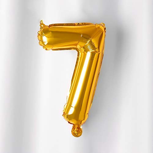 Rozi Decoration 7 Number Foil Balloon 16? Inch Golden Colour Helium Supported | 7th Birthday Balloon Decoration Items | 7th Anniversary Decoration Items Pack of 1 Pcs