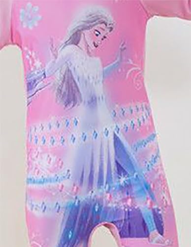 Image of Girls Swimsuits Half Sleeve Rash Guard Swimwear with Matching Cap One-Piece Bathing Suits 2-11 Years