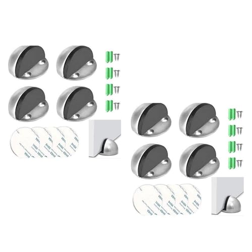 4/8pcs簡単な設置ステンレス鋼の床ドアストッパー衝突停止床マウントフリーダメージノイズリダクション