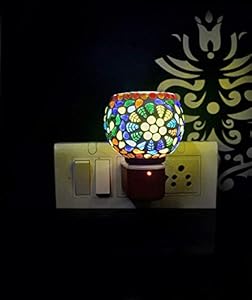 SHREE HANS FASHION Home & Kitchen Studio | Kapur Dani Electrical Camphor Diffuser. Glass Kapoor Dani & Essential Oil Diffuser with On Off Switch to Toggle Between Burner & Lamp (Fulpatti & Goti )