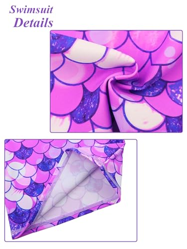 Image of Girls Two Piece Swimsuit Floral UPF 50+ Rash Guard Set Kids Beach Swimwear