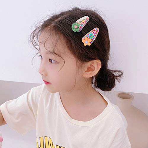 Sukpsy 10 Pcs Glitter Hair Clips For Girls, Animal Fruit Flower Sparkle Transparent Hairpins Snap Barrettes Hair Accessories For Children's Day And Party #TOP3