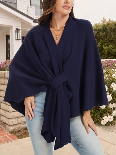 Moss Rose Womens Elegant Shawl Wraps Soft Open Front Poncho Sweater for Spring Fall Winter2