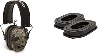Walker's Razor Slim Electronic Quad Earmuff 23Db/Realtree Xtra Camo, Black & Game Ear Gel Filled Ear Pad, Multi - Walkers