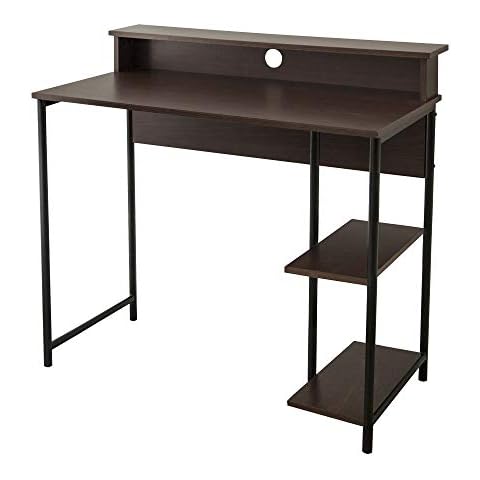VERSANORA Teamson Home 35" Wooden Home Office Study Computer Desk & Shelves Brown VNF-00093 Cover