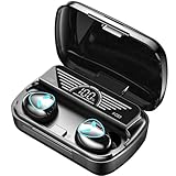 Bluetooth 5.0 Wireless Earbuds in-Ear Headphones with Mic, 40H Playtime, HiFi Sound, Deep Bass, IPX7 Waterproof, 3D Stereo Sound, Charging Case for Sport/Workout/Office/Home, Black