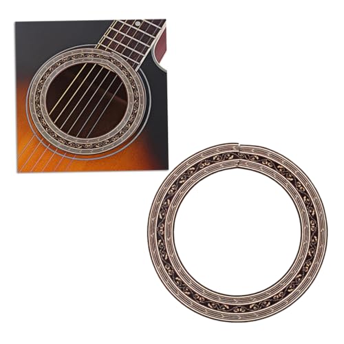 Yardwe Classical Guitar Oral Flower Guitar Hole Decals Sound Hole Inlay Rosewood Rosette Sticker 88mm Curved Strips