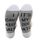 PXTIDY Pregnancy Gifts Birth Announcement Gift I Can't Keep Calm It Is My Due Date Crew Socks...