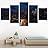SIGNWIN 5 Panel Canvas Wall Art City Illuminations for Home Decorations Ready to Hang - 60"x32"