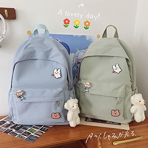 BILIPOPX Kawaii Mochila escolar de estética fofa para laptop com acessórios pingente de pelúcia para