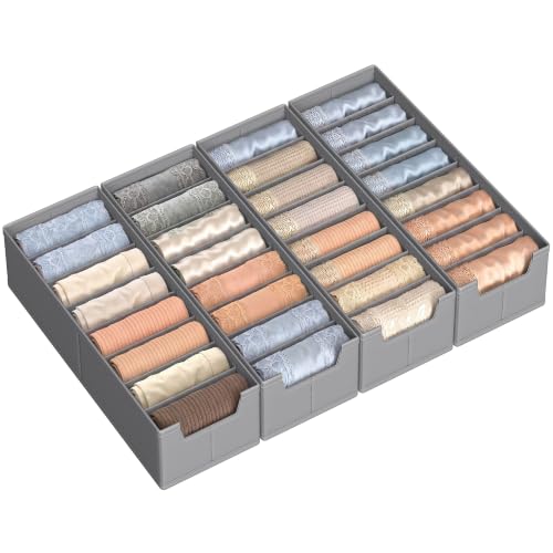 SONGMICS Organizer Cassetti Pieghevole, Set di 4, 40 x 17 x 10 cm