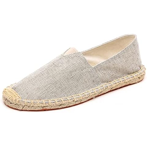 Altxic Men's Comfort Canvas Slip on Espadrilles Flat Light Grey 8.5 UK Cover