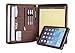 Produktbild Handgearbeite Leder Konferenzmappe mit Reißverschluss für iPad 9.7(2018/2017)/iPad Pro 9.7,Schutzhülle Aufstellbar, Geschäftsmappe, Tablet-Tasche mit A4 Schreibblockhalter, Braun