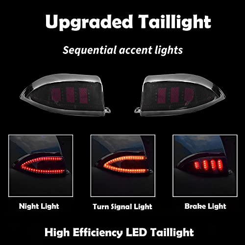 Nokins Upgraded Golf Cart Light Kit For Club Car Precedent, Deluxe Plus Golf Cart Led Headlight & Tail Light Kit With Dc Converter,Usb Charger,Turn Signal Light,Snail Horn,Brake Light Switch #TOP5