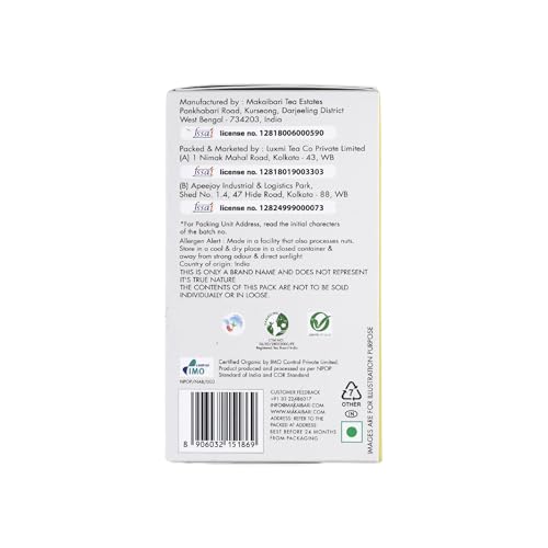 Image of Makaibari Tea Treasures Darjoolong - Organic Darjeeling Oolong Tea | 25 Plant-Based Biodegradable Envelope Tea Bags | Single Estate Himalayan Tea | Floral & Fruity Notes | Smooth, Balanced Brew