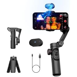 AOCHUAN Gimbal Stabilizer for Smartphone with AI Tracking Sensor, Gimbal with Focus Wheel for Phone/Android, Phone Stabilizer with 7.0 Anti-Shake for Video Recording-Smart XE AI
