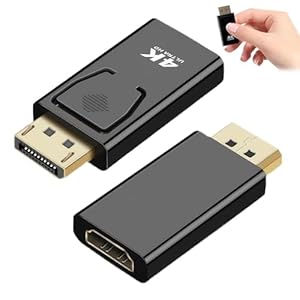 4K DisplayPort zu HDMI Adapter - 2-stückige Konverter mit Audioübertragung und maximaler Auflösung, kompatibel mit HP, HDTV, Monitor, Projektor, Desktop uvm.