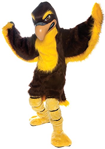 TCDesignerProducts Fierce Falcon Mascot Costume Brown and Gold, School Spirit Sports Fan Gear, Football Cheerleader Accessories, Homecoming
