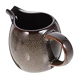 BAZEITFLOW Jarra de Leche Cerámica con Asa y Dispensador de Café Pequeño y Elegante para Hogar Bares y Cafeterías Diseño Artístico y Superficie Lisa para Servir Crema y Leche