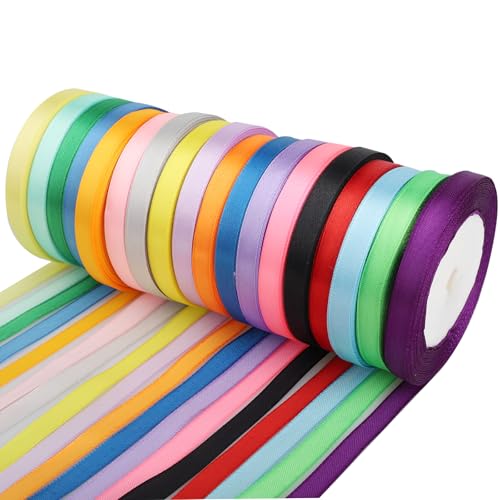 Cinta De Tela Cintas Raso 12 Colores 10mm 22m Cinta Satén, Cinta DIY Rollos Satén Colores