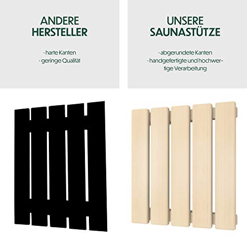 CozyNature® Handgefertigte Sauna Kopfstütze | Rückenlehne aus harzfreiem finnischem Kiefernholz | Ultimatives Saunazubehör | Intensive Wärmebehandlung - Image 4
