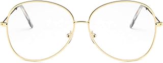 Unisex Glasses Frame Retro Gold Oval Full Frame Decoration Prescription Glasses