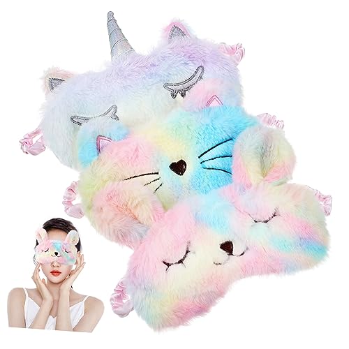 UTHCLO 旅行や家のためのスリープアイ。再利用可能なアイパッチ3枚セット。オフィスやアウトドアに最適な耐摩耗性素材。