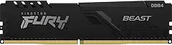 KF432C16BB/32 - Memória de 32GB DIMM DDR4 3200Mhz FURY Beast 1,35V 2Rx8 288 pinos para desktop/gamers, preto