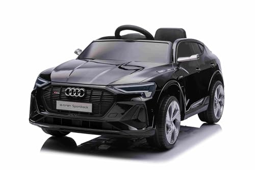 Voiture électrique pour Enfants 12V Audi E-tron Sportback, Noir, avéc télécommande 2,4 GHz, Mp3/USB/AUX, Suspension, Batterie Lithium, éclairage LED, 2 x...