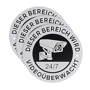 Yzpklhw 1 Videoüberwachungsschild 3er-Set