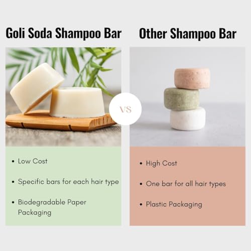 Image of Goli Soda All Natural Probiotics Shampoo Bar for Dry Hair - A Mild Everyday Shampoo for Frizzy and Dry Hair with Natural & Sulphate-Free Ingredients for Deep Moisturization(Pack of 3).