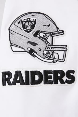 Pro Standard Mens NFL Las Vegas Raiders Classic Chenille Full Zip Hoodie White XL - Image 6