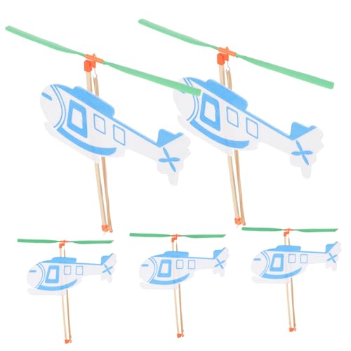 Cabilock 5個 猛虎橡筋動力ヘリコプターおもちゃ 用屋外グライダー飛行機模型 想像力と実用性を育む軽量携帯型 設計