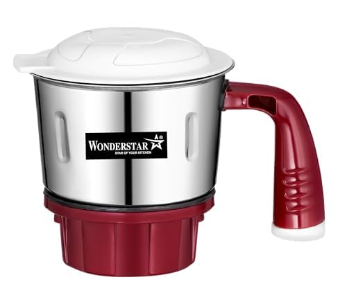 Wonderstar Prestige Stainless Steel Mixer 0.4 chutney Jar, Small Size, Red