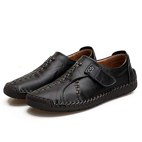 Men's Drving Loafer Shoes Genuine Leather Casual Hand Sewing Lined Flat Slip On Round Toe4