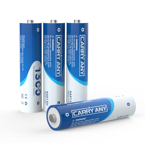 Image of 1300mWh Rechargeable Lithium AAA Batteries 4 Pack, 1.5V Output | High Capacity Triple aaa Li-ion Battery, 1600 Cycle, Wide Temp -40F~140F, Long-lasting lithium Battery, for Home Devices