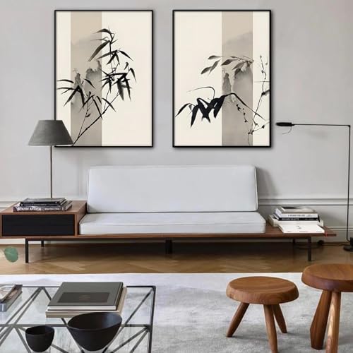 Peinture murale style chinois pour apaiser votre salon 60x80