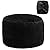 Pouf Ottoman Unstuffed,Round Poof Ottoman Seat(No Filler),Soft Faux Fur Foot Stool, 20"x20"x12" Inches Fuzzy Chair, Floor Pouf Chair,Foot Rest with Storage for Living Room, Bedroom (Black Pouf Cover)