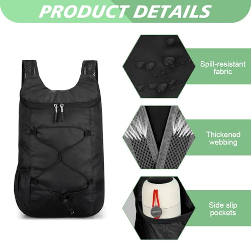 Yzrohyi Zaino Pieghevole Ultraleggero Impermeabile,Zaino Per Sciare Donna Uomo,Zaino Da Camminata,Zaino Escursionismo,Zaino Trekking,Zaino Ripiegabile Da Viaggio,Zaino Richiudibile Tascabile - 3