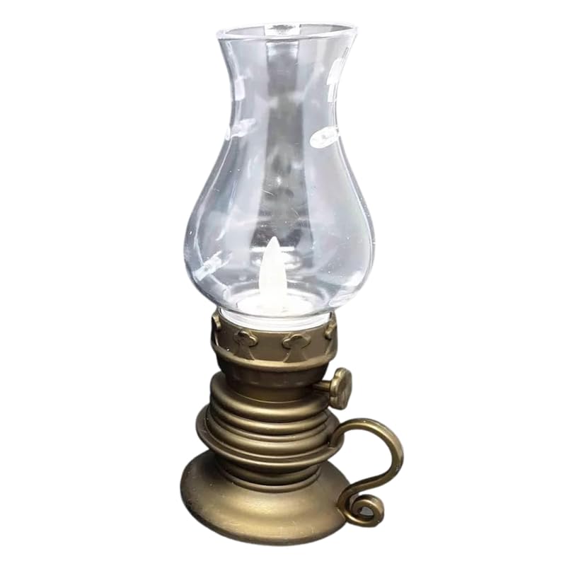 Lapras 𝟏𝟓 𝐘𝐞𝐚𝐫𝐬 𝐆𝐮𝐚𝐫𝐚𝐧𝐭𝐞𝐞, 5.5 inch Vintage Candle Lantern, Antique Finish Base with Iridescent Glass Chimney, tealight or LED Compatible, Compact Table décor for Living Room Dining-image-33