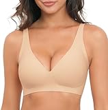 Jouica Sujetador Sexy Escote V Extremo - Bra Sin Alambres Ultra Cómodo Push Up, Bralette Sin Costuras con Soporte Mágico...