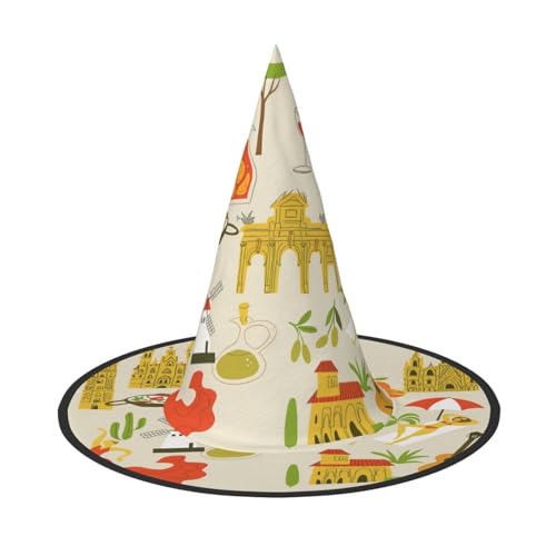 Cxzmnba Paquete de 2, sombrero de fiesta con símbolos de cultura europea, sombrero de Halloween, artículos esenciales para festivales, disfraz y cosplay, talla única
