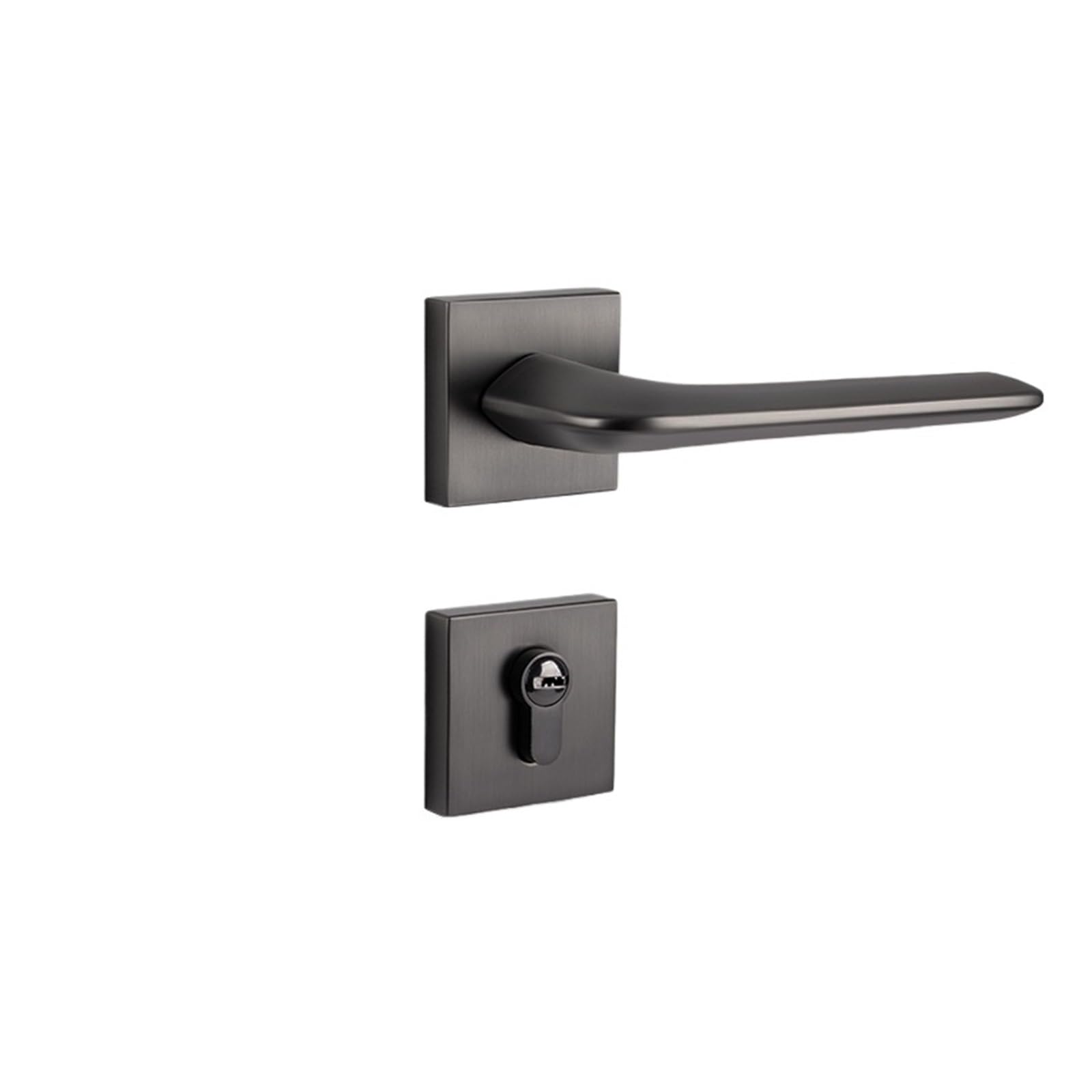 Indoor Room Magnetic Silent Bedroom Split Door Lock Light Luxury Modern Simple Handle(Black Nickel)