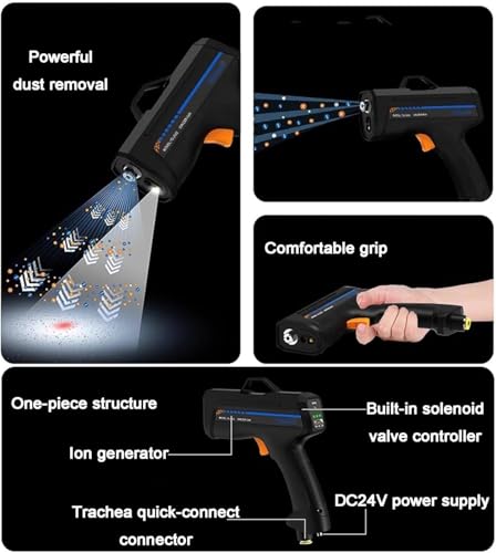 Pistola antistatica Portatile, ionizzatore Portatile con Luce di Polvere del LED & Gancio, 24V Bassa Tensione per la Riparazione Elettronica, Attrezzatura Industriale, Tempo di dissipazione Veloce