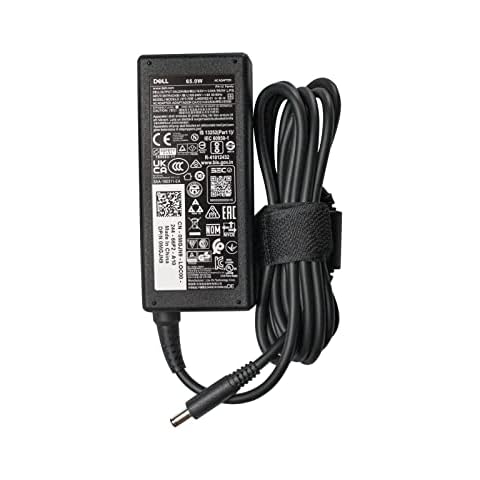 Dell 19.5V 3.34A 65W Slim Black Power Adapter with 4.5mm x 3.0mm Pin Size Charger Compatible with Part Numbers 450-AECO 43NY4 MGJN9 G6J41 UK Cover
