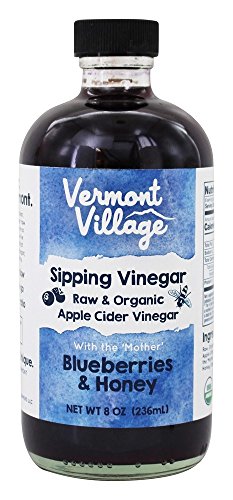 Vermont Village Organic Sipping Apple Cider Vinegar, 8oz (Blueberries & Honey)
