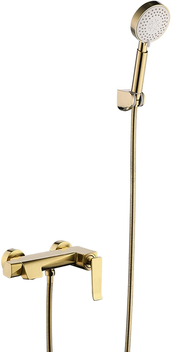 Robinet de baignoire mural laiton or noir argent kit douchette complet