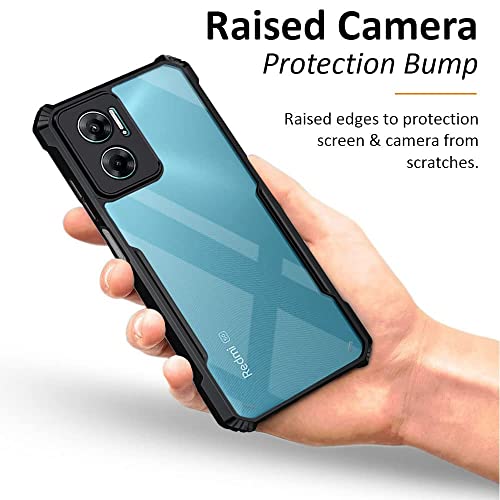 Image of WOW IMAGINE Shock Proof Clear Back Cover Case Mobile Cover for Redmi 11 Prime 5G (Hard | Hybrid PC + TPU | Full Armour Device & Camera Protection | Black)